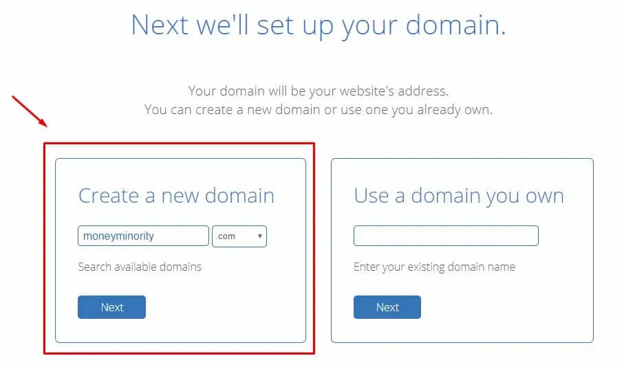 Επιλογή Δωρεάν Domain Name από την Bluehost
