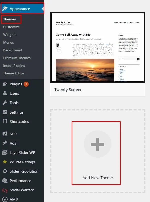Προσθήκη Νέου Theme WordPress