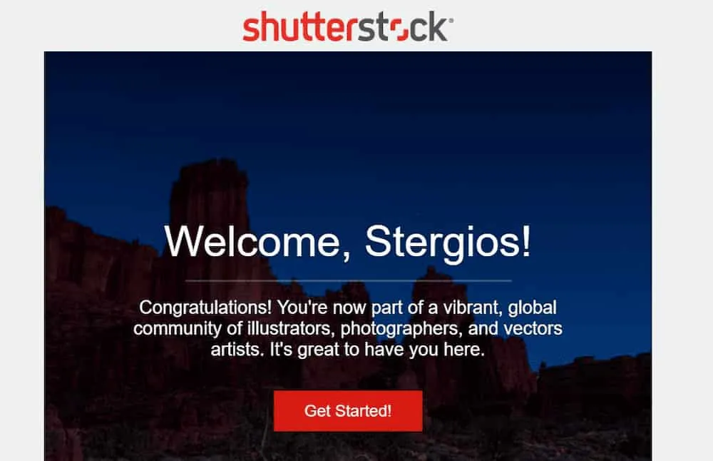 Δημιουργία Shutterstock Contributor λογαριασμού για πώληση φωτογραφιών online - Επιτυχημένη Εγγραφή