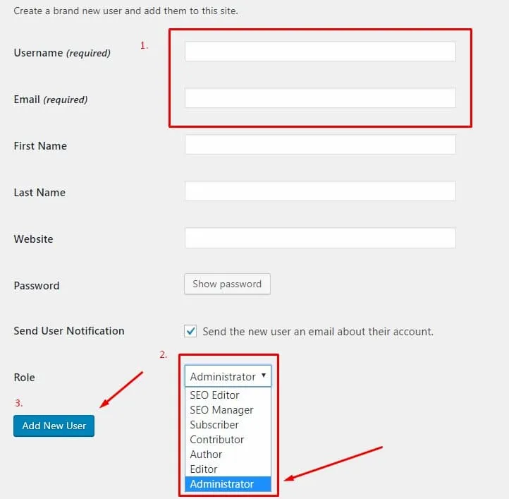 Σύνδεση στο WordPress για πρώτη φορά- Δημιουργία Νέου Admin
