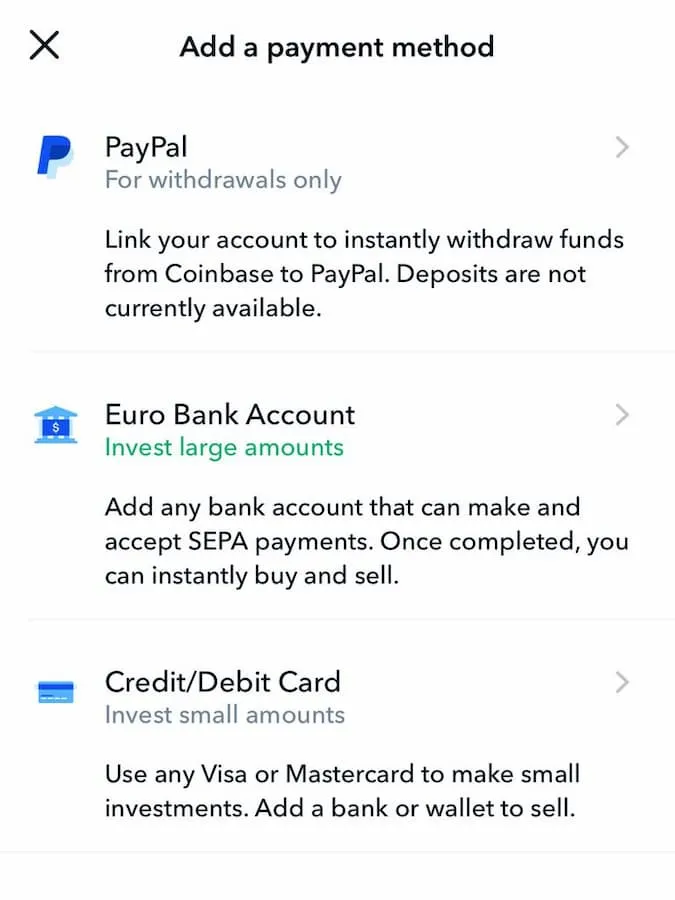 Cumpără Bitcoin prin Coinbase pasul 3