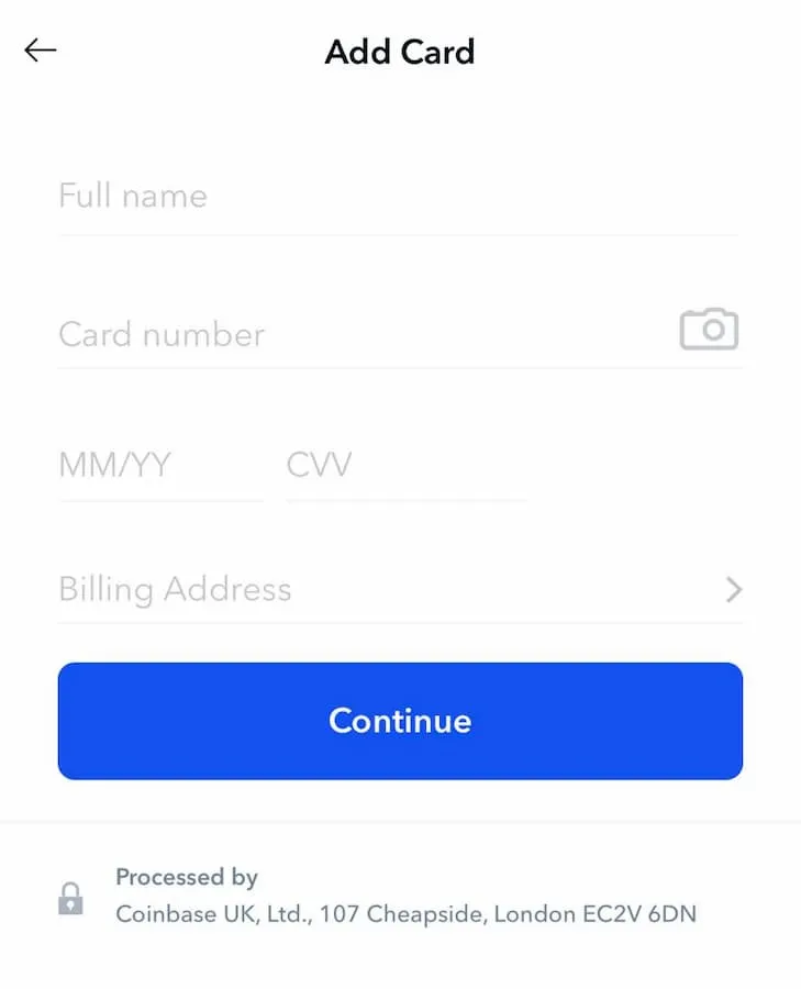 Cumpără Bitcoin prin Coinbase pasul 4