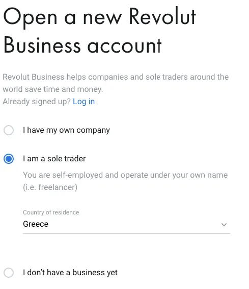 Άνοιγμα εταιρικού λογαριασμού στη Revolut