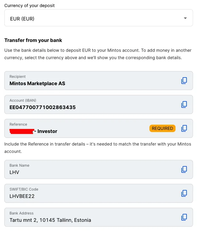 Πως στέλνω χρήματα στην Mintos