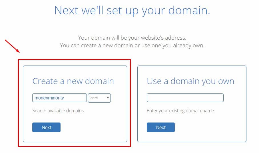 Επιλογή Δωρεάν Domain Name από την Bluehost