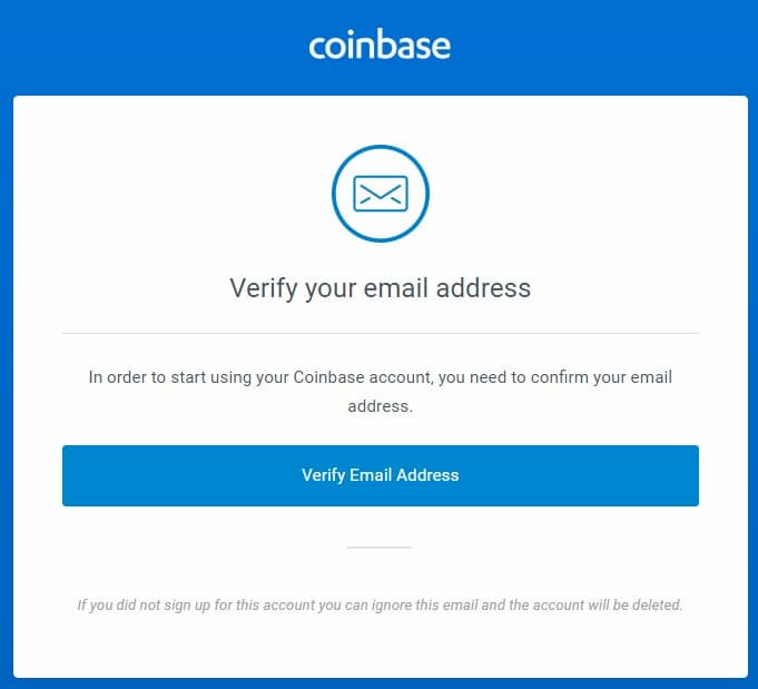 Δημιουργία Λογαριασμού στο Coinbase - Επιβεβαίωση Email