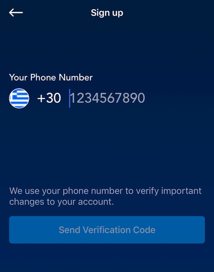 Bestätigung der Handynummer auf crypto.com