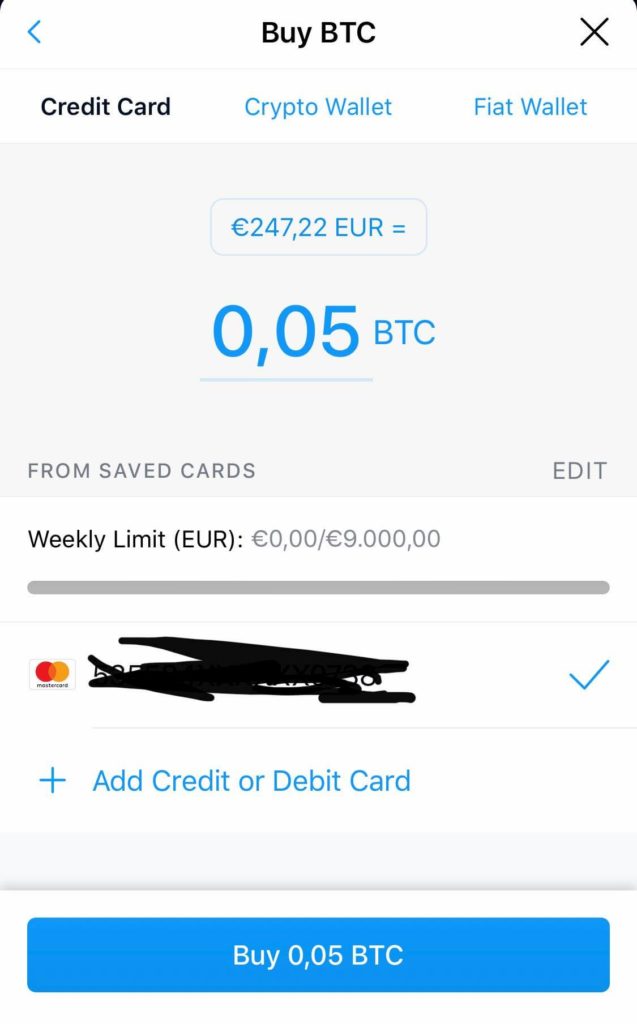 Αγοράστε Bitcoin χρησιμοποιώντας μια πιστωτική κάρτα