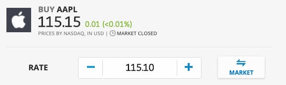 set rate μετοχής apple