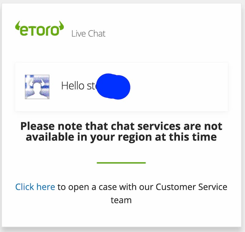 eToro Online customer service chat