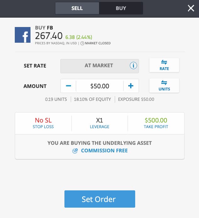 Αγορα Μετοχής Facebook στο eToro